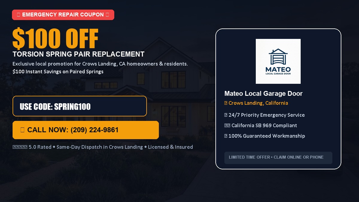 $100 OFF Heavy-Duty Torsion Spring Pair Replacement in Crows Landing, CA